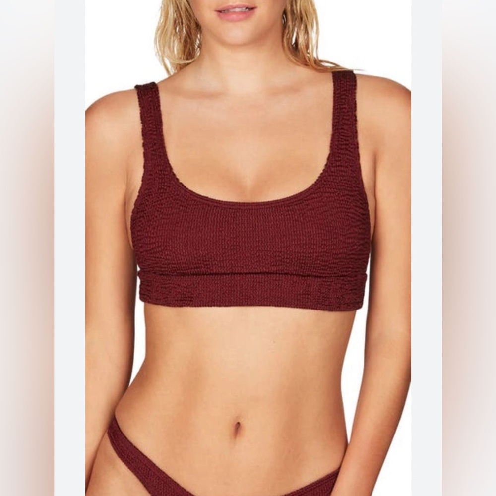 Bond-eye BOUND by Bond-Eye The Saint Ribbed Bikini Top, Garnet, one size, $135